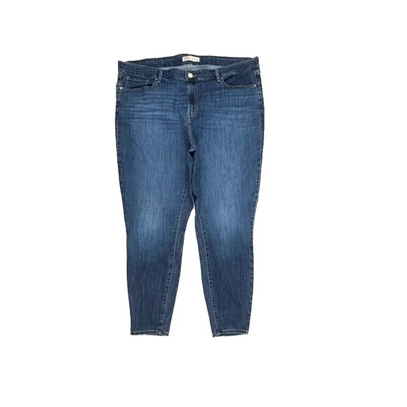 Signature By Levi Strauss High Rise Skinny Women's size 22 Dark Blue Denim Jeans - Picture 1 of 4